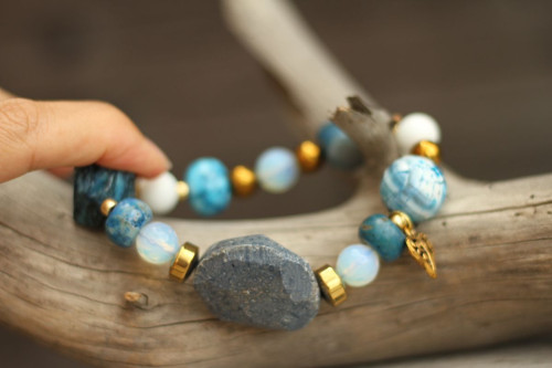 Boho náramok z minerálov blue — foto 5
