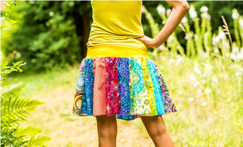 Patchworková sukně kolová MULTICOLOR (i těhu) — foto 2