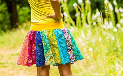 Patchworková sukně kolová MULTICOLOR (i těhu) — foto 6