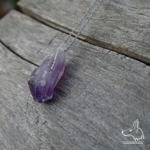 Ametystový náhrdelník - rough crystal — foto 2