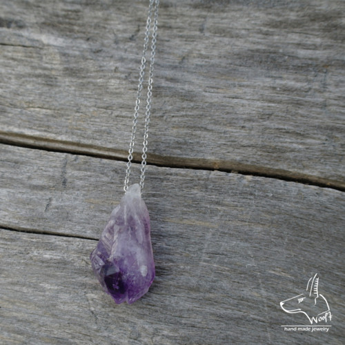 Ametystový náhrdelník - rough crystal — foto 3