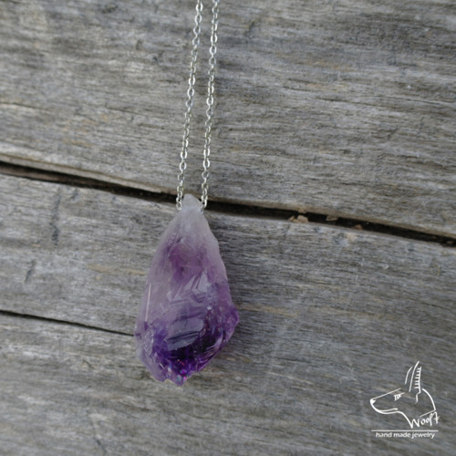 Ametystový náhrdelník - rough crystal — foto 4
