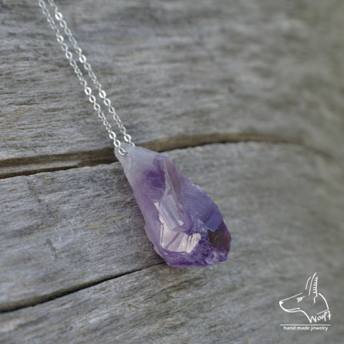 Ametystový náhrdelník - rough crystal — foto 6