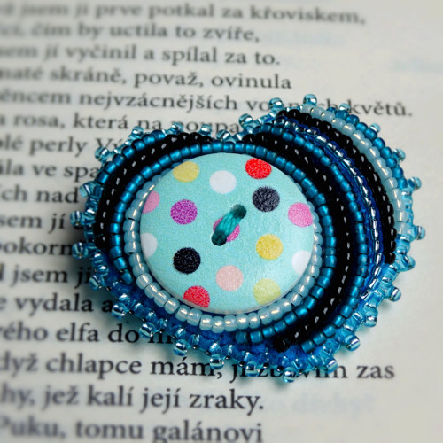 Modročerné srdce - brož — foto 2