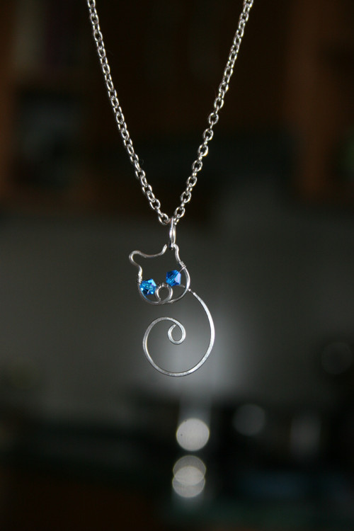 Kočička - přívěšek - chirurgická ocel Swarovski — foto 2