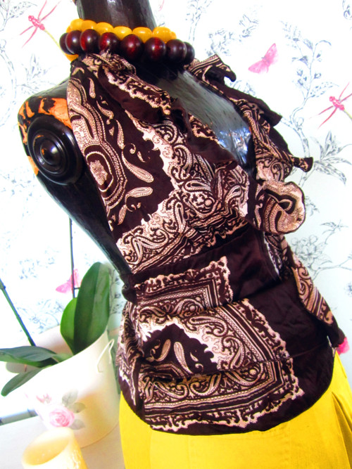 Etno boho top v čokoládě — foto 3