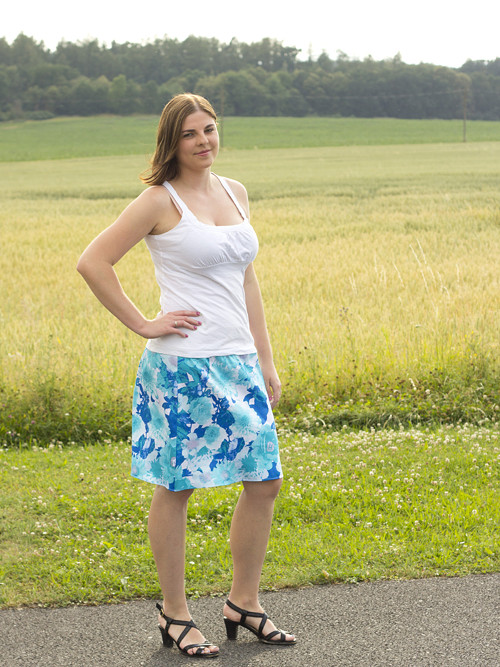 Krátká sukně modře modrá — foto 3
