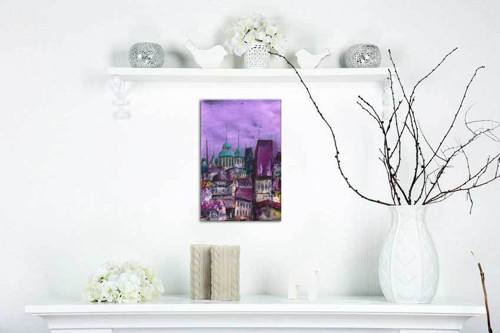 Praha purpurová - 20x30cm — foto 4