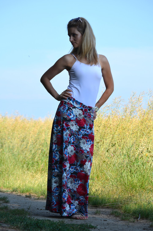 Květovaná maxi sukně — foto 4