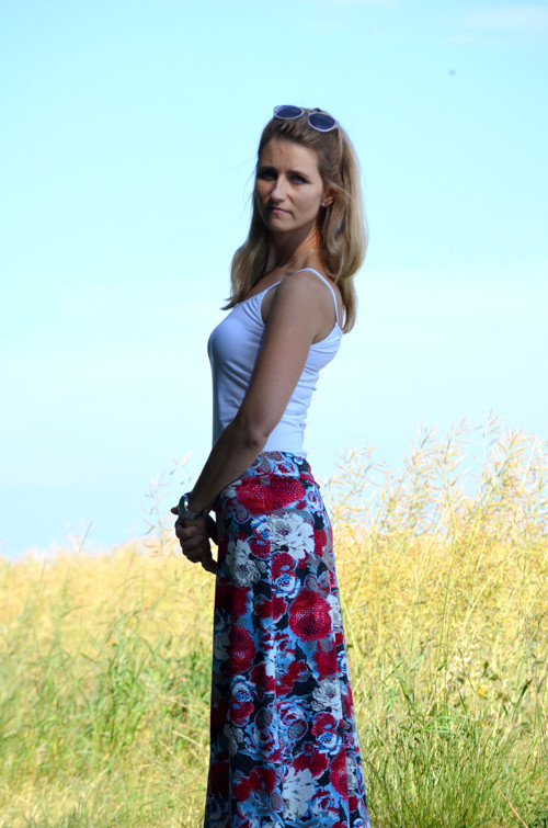 Květovaná maxi sukně — foto 5