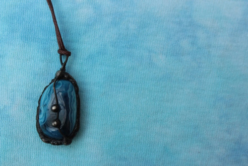 OCHRANNÝ AMULET ACHÁTOVÝ :) cínovaný šperk — foto 3