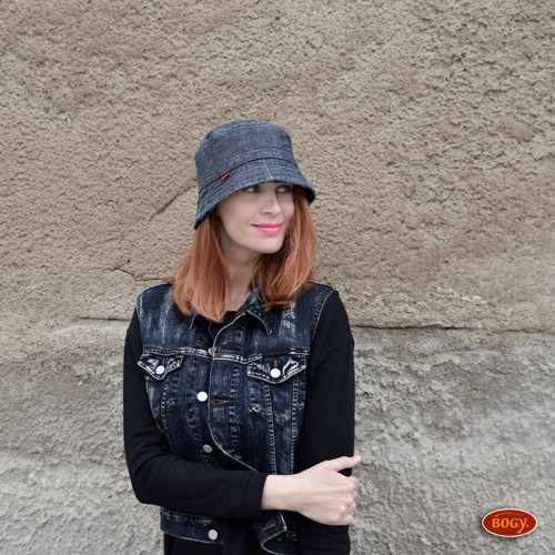 Unisex riflový klobouk šedomodrý — foto 2