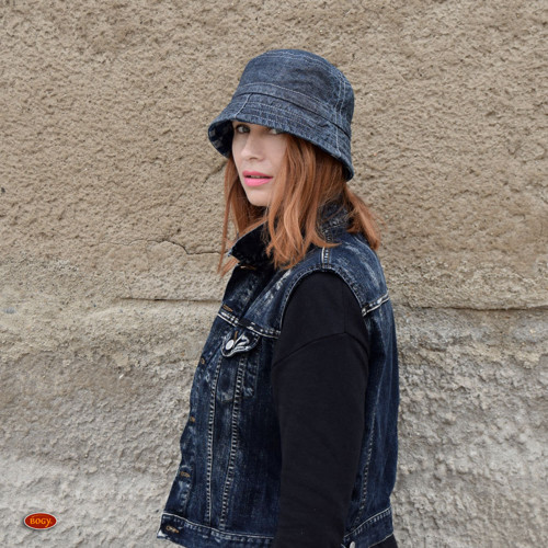 Unisex riflový klobouk šedomodrý — foto 5
