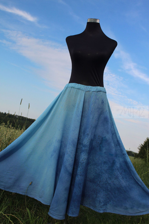 Letní maxi kolová sukně - Modrání — foto 2