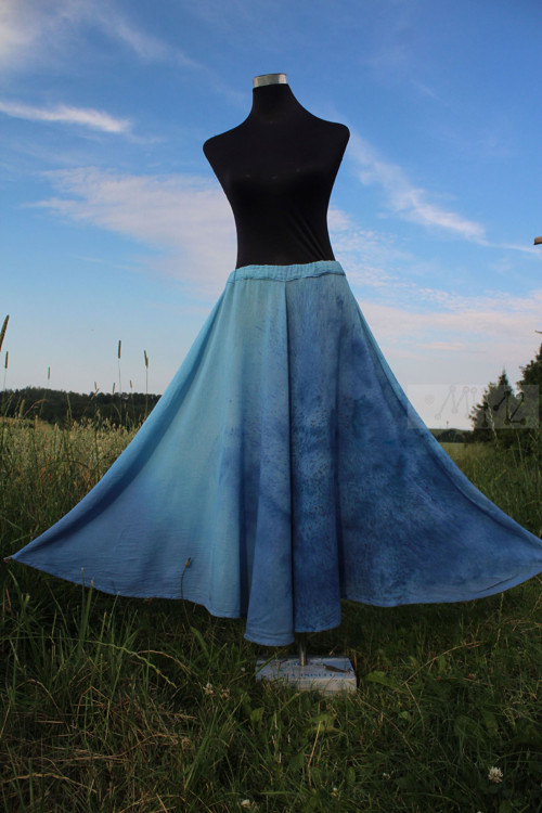 Letní maxi kolová sukně - Modrání — foto 3