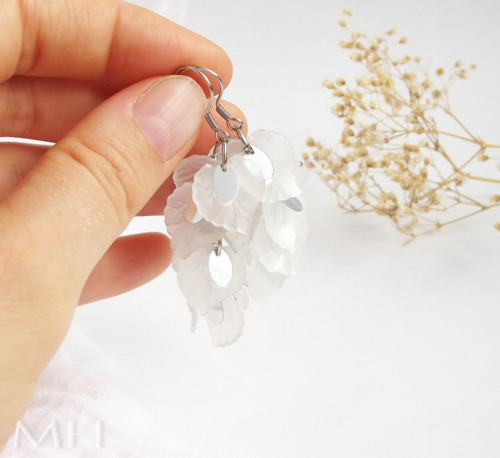 Frosted leaves. Stainless steel earrings n.41 — foto 2