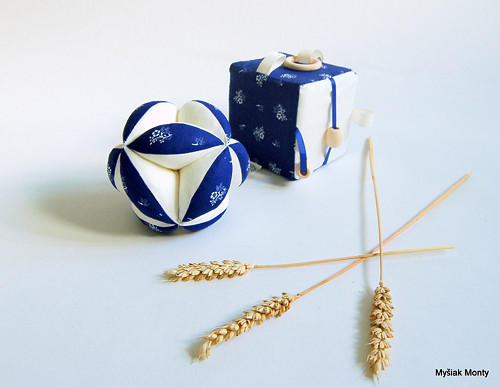 Montessori úchopová loptička - s modrotiskom — foto 5