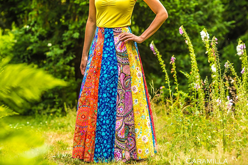 Patchworková kolová MAXIsukně MULTICOLOR cca L-XL — foto 2