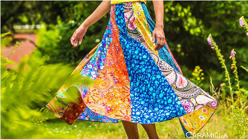 Patchworková kolová MAXIsukně MULTICOLOR cca L-XL — foto 4