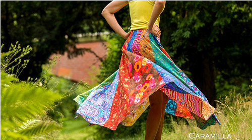 Patchworková kolová MAXIsukně MULTICOLOR cca L-XL — foto 5