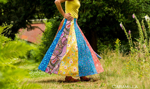 Patchworková kolová MAXIsukně MULTICOLOR cca L-XL — foto 6