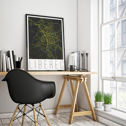 LIBEREC, 50x70cm, moderní, černý — foto 2