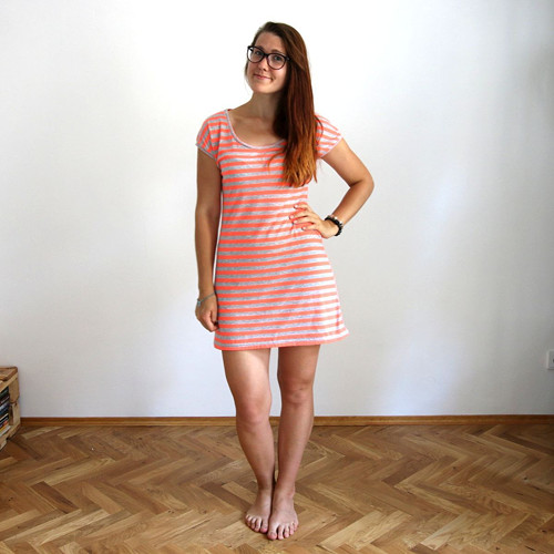 Neonové pruhované šatičky :) M — foto 3