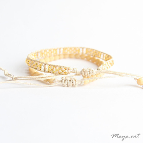 Béžová sada náramků WRAP BRACELET — foto 2