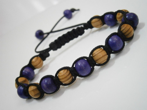 Dřevěný náramek (macramé) - Unisex — foto 3