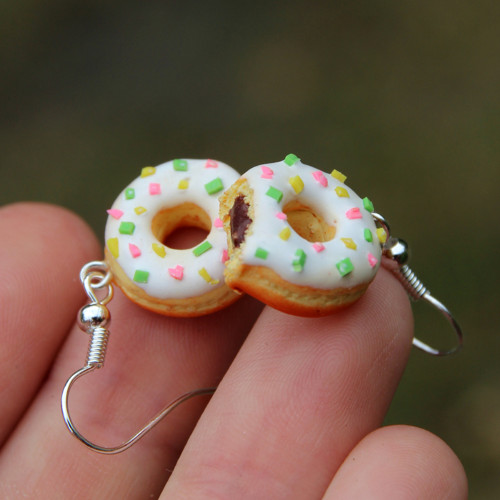 Barevné donuty, fimo náušnice — foto 2