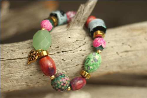 Boho náramok z minerálov mix — foto 2