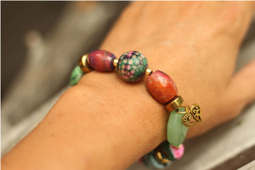 Boho náramok z minerálov mix — foto 3