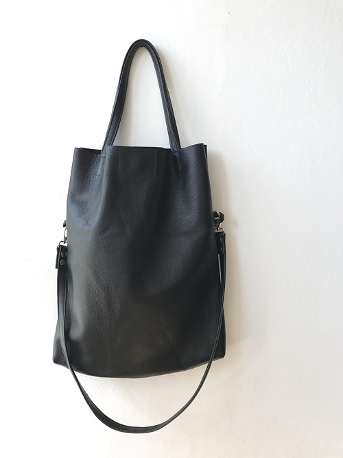 Kožená crossbody taška, černá — foto 5