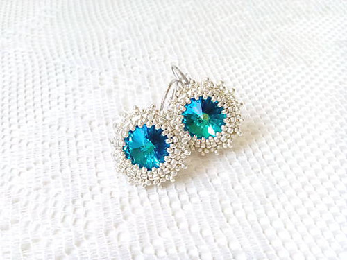 Bermuda blue set (Swarovski / Rhodium) — foto 2