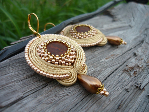 Soutache náušnice Bohyně Slunce — foto 3