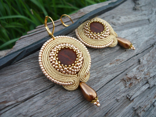 Soutache náušnice Bohyně Slunce — foto 4