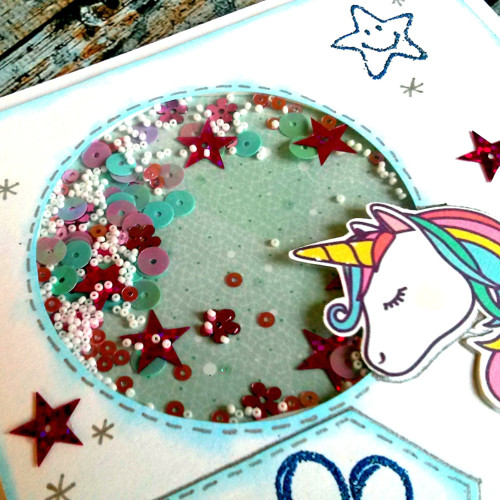 Přání s přesýpacími flitry Unicorn — foto 2