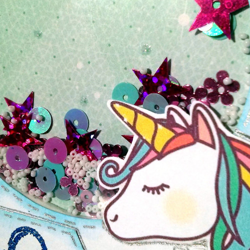 Přání s přesýpacími flitry Unicorn — foto 3