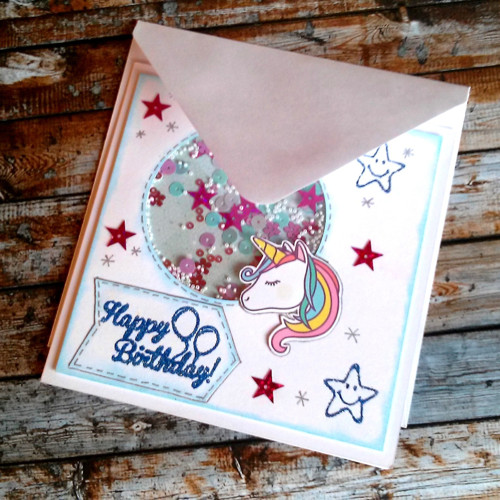 Přání s přesýpacími flitry Unicorn — foto 5