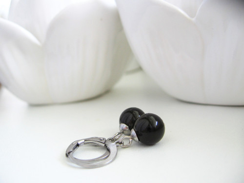 Black náušnice Black Stone • nerezová ocel — foto 2