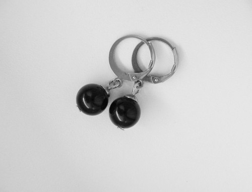 Black náušnice Black Stone • nerezová ocel — foto 3