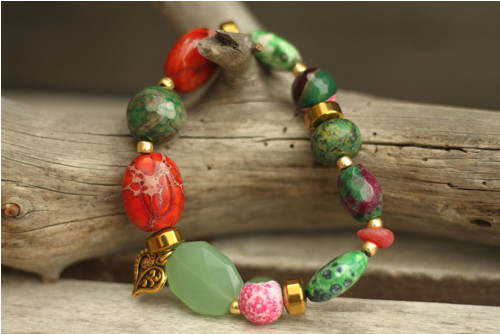 Boho náramok z minerálov mix — foto 2