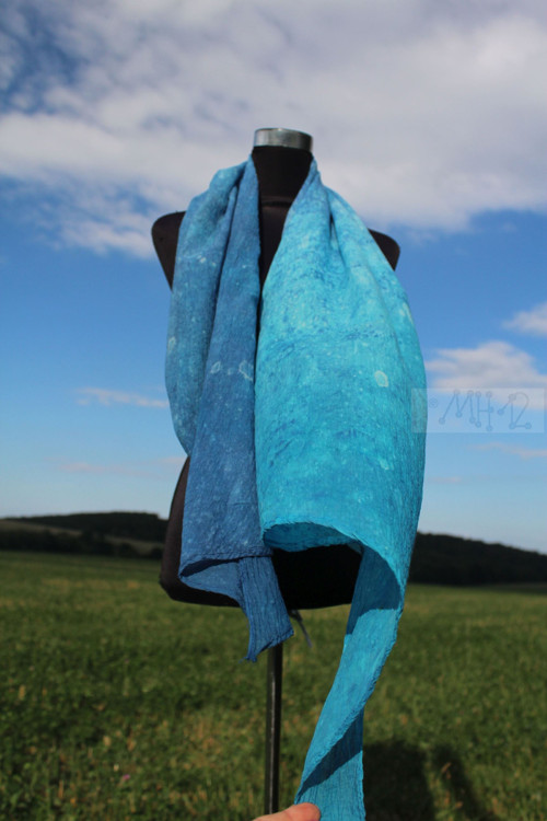 Letní lehká šála - mo(u)drání — foto 2