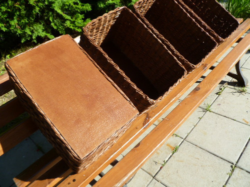 Tmavě hnědé koše v sadě 4 ks — foto 3