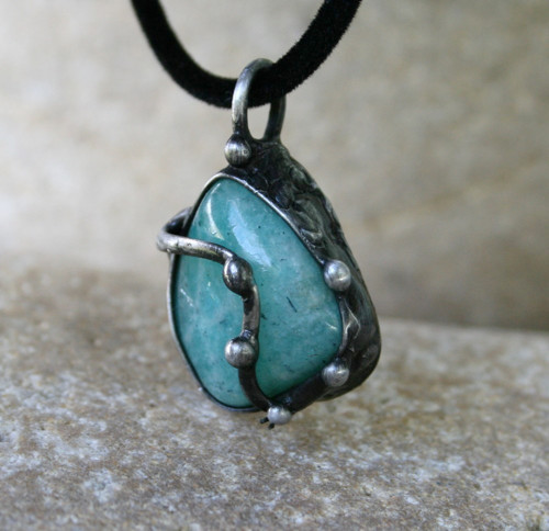 Amazonit přívěsek/náhrdelník — foto 2