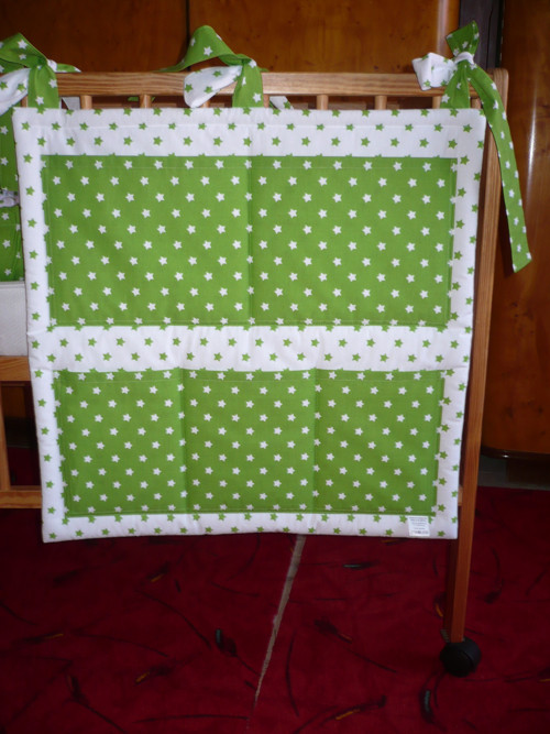 Kapsář k postýlce zelené hvězdičky, 60x60 — foto 2