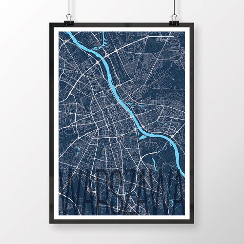VARŠAVA, 50x70cm, elegantní, tmavě modrá — foto 2