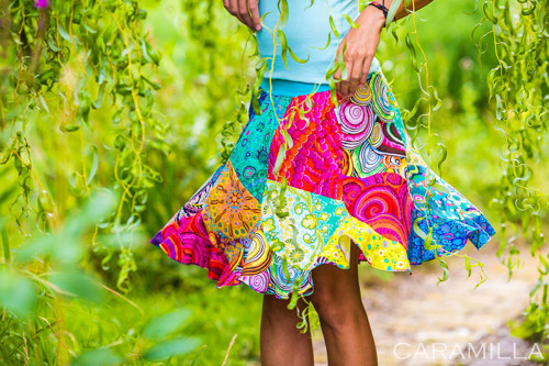Patchworková sukně VLNA multicolor (i těhu) — foto 4