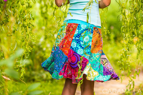 Patchworková sukně VLNA multicolor (i těhu) — foto 5