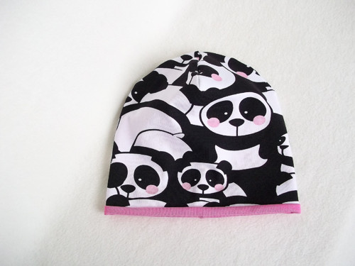 Čepice oboustranná - Panda ( růžová ) — foto 2